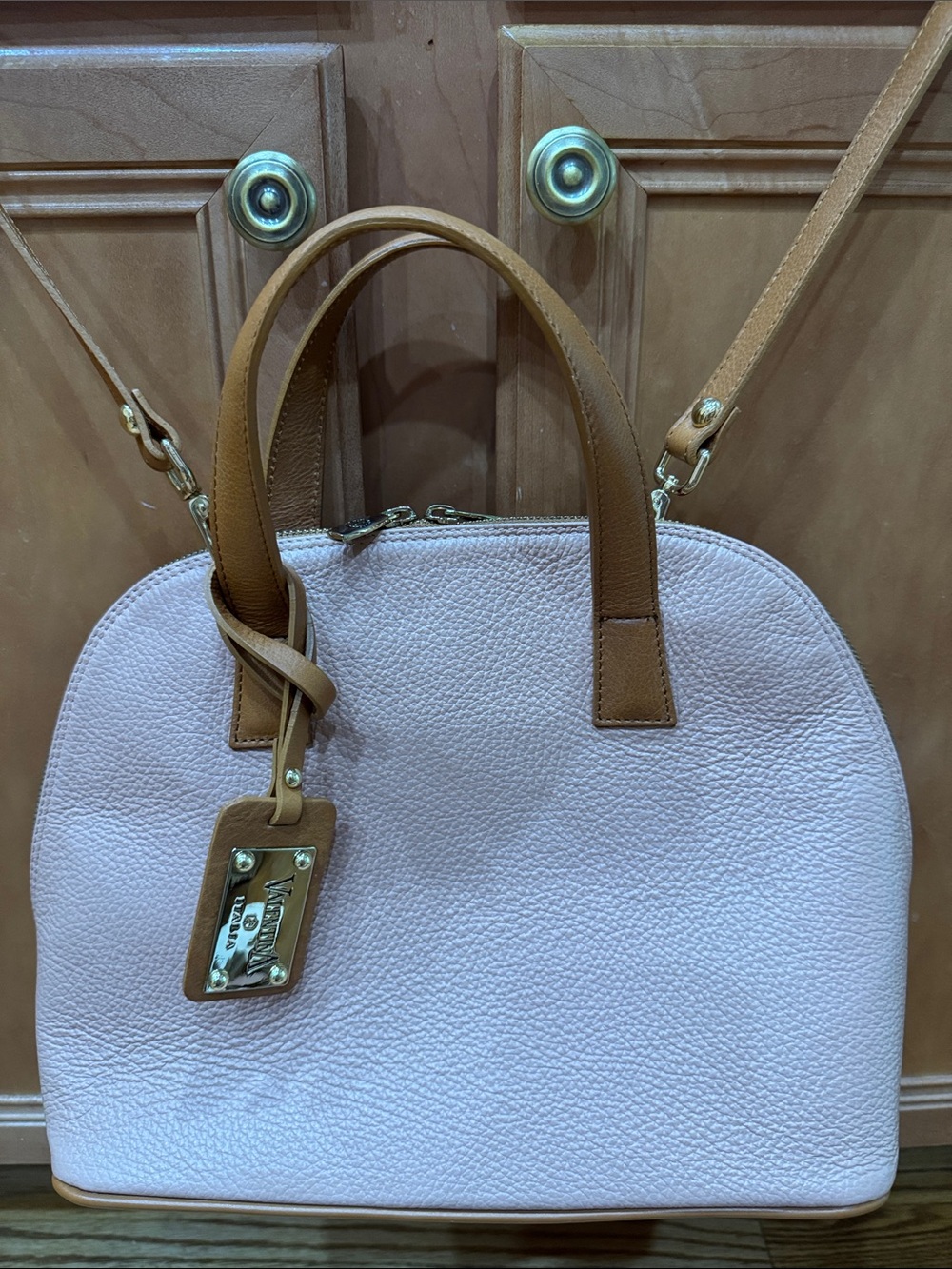 NWOT Valentina Pink Dome Bag 100% Leather - Picture 3 of 6